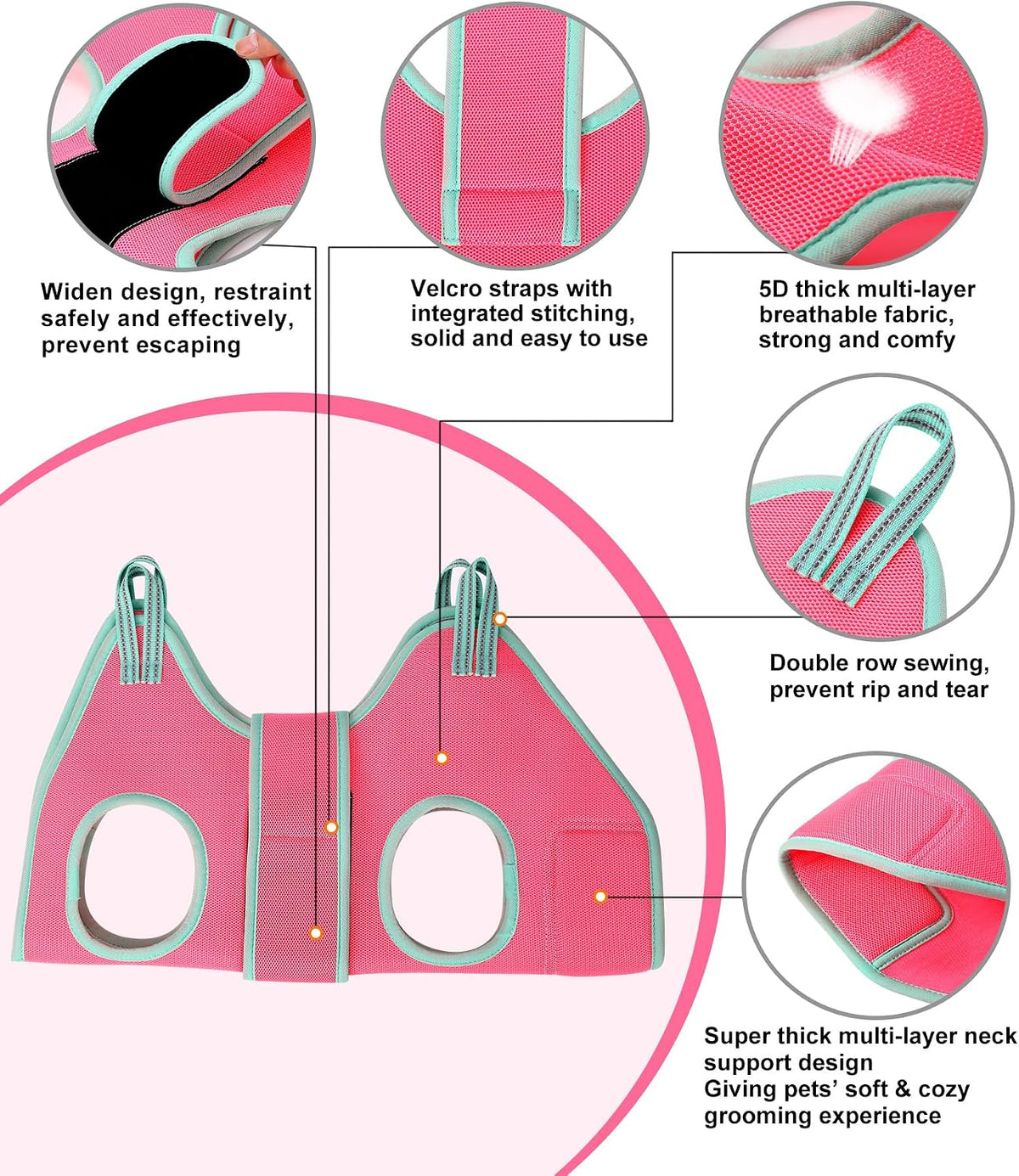Pet resting comfortably in Kkiimatt grooming harness for claw care