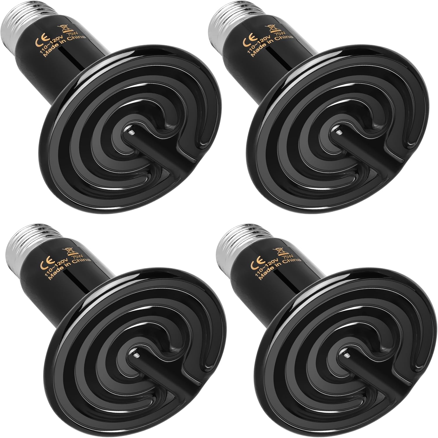 HealSmart Reptile Heat Lamp 100W 2-Pack Ceramic Heat Emitter, No Light Emitting Heat Bulbs for Amphibian Pet Brooder Coop Incubating Chicken, Lizard Bearded Dragon Turtle Snake Terrarium Black - Image 11