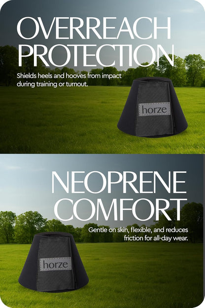 Horze ProBell horse protection bells showing heavy duty hook and loop strap