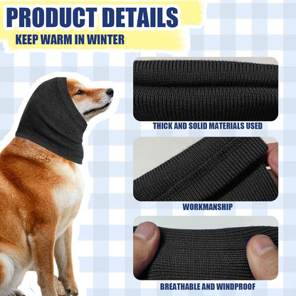 Soft grey dog neck and ear warmer sleeve for winter walks