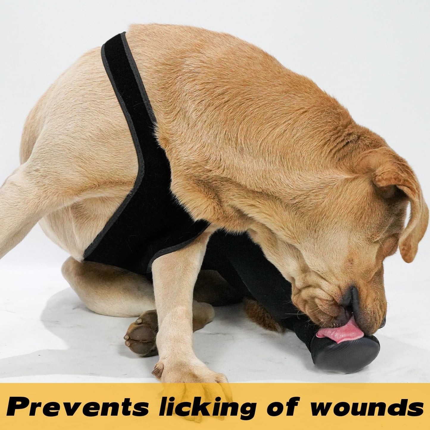 Coodeo dog leg protector showing strap adjustment