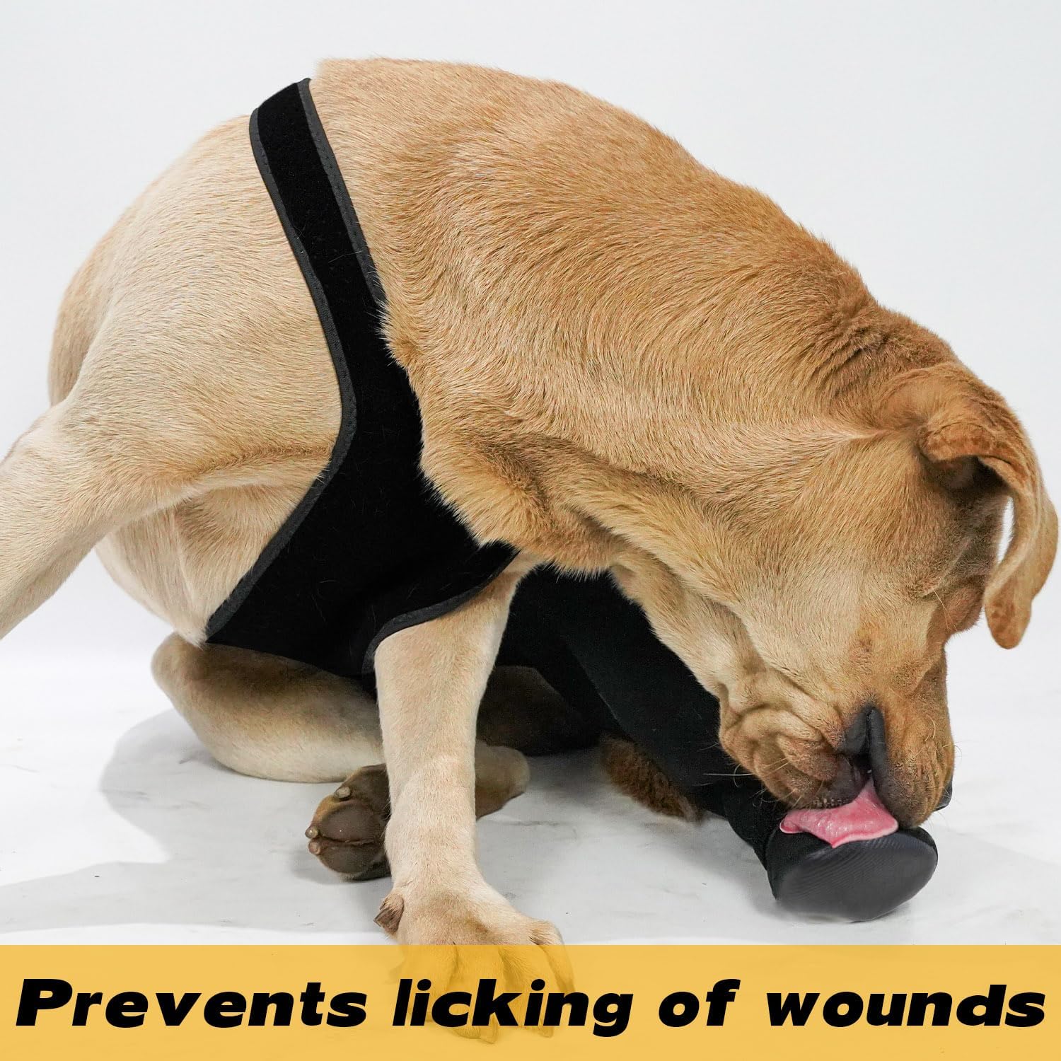 Coodeo dog leg protector showing strap adjustment
