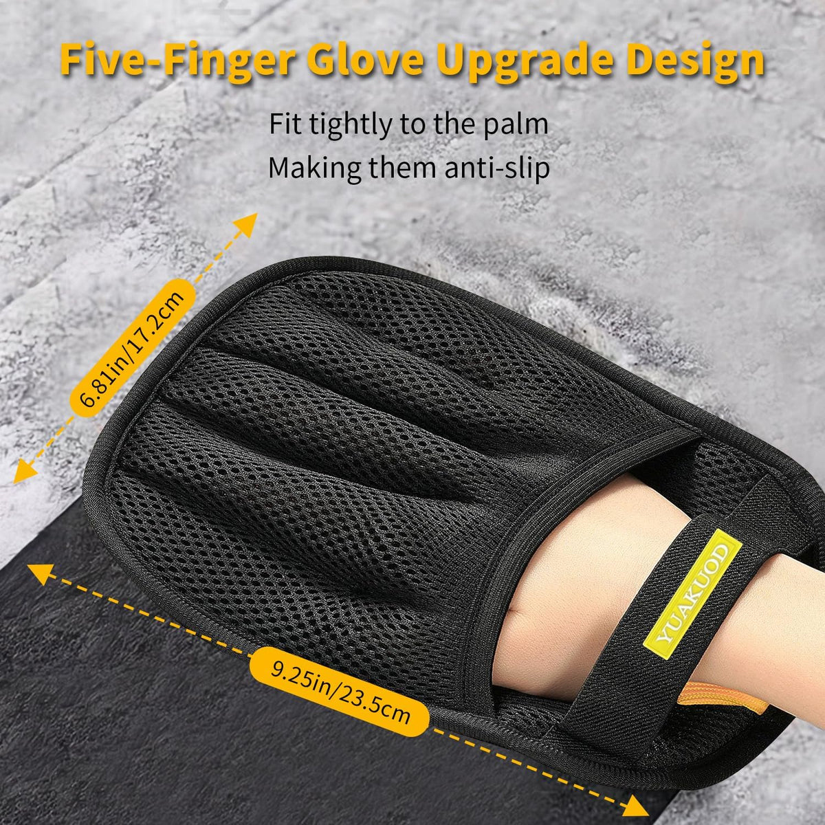 Five finger electrostatic pet fur remover mitt for cats and dogs
