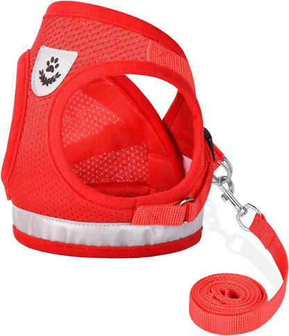 Cat Harnesses and Puppy Harness with Leashes Set, Escape Proof Cat Harness, Adjustable Reflective Soft Mesh Vest Fit Puppy Kitten Rabbit Ferrets's Outdoor Harness - Image 11