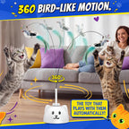Premium imported USA pet care product packaging for the motion activated automatic kitty toy.