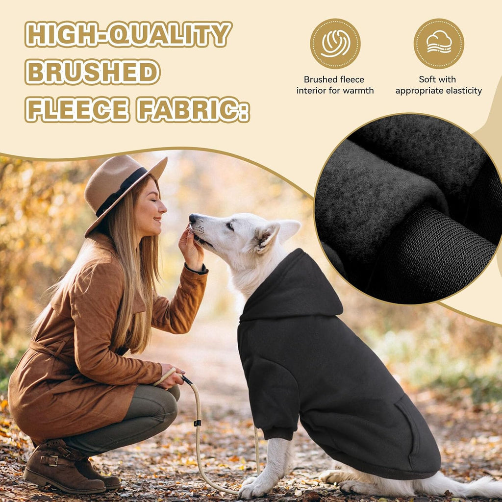 QDYU black dog sweatshirt with functional back pocket side view
