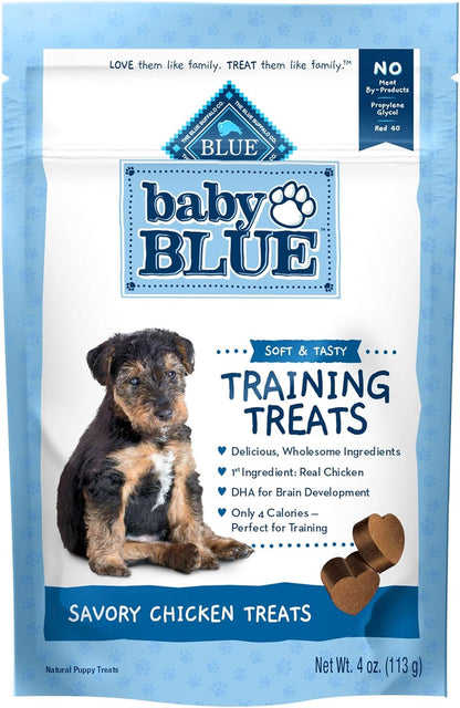 Blue Buffalo Baby Blue four ounce resealable dog treat bag