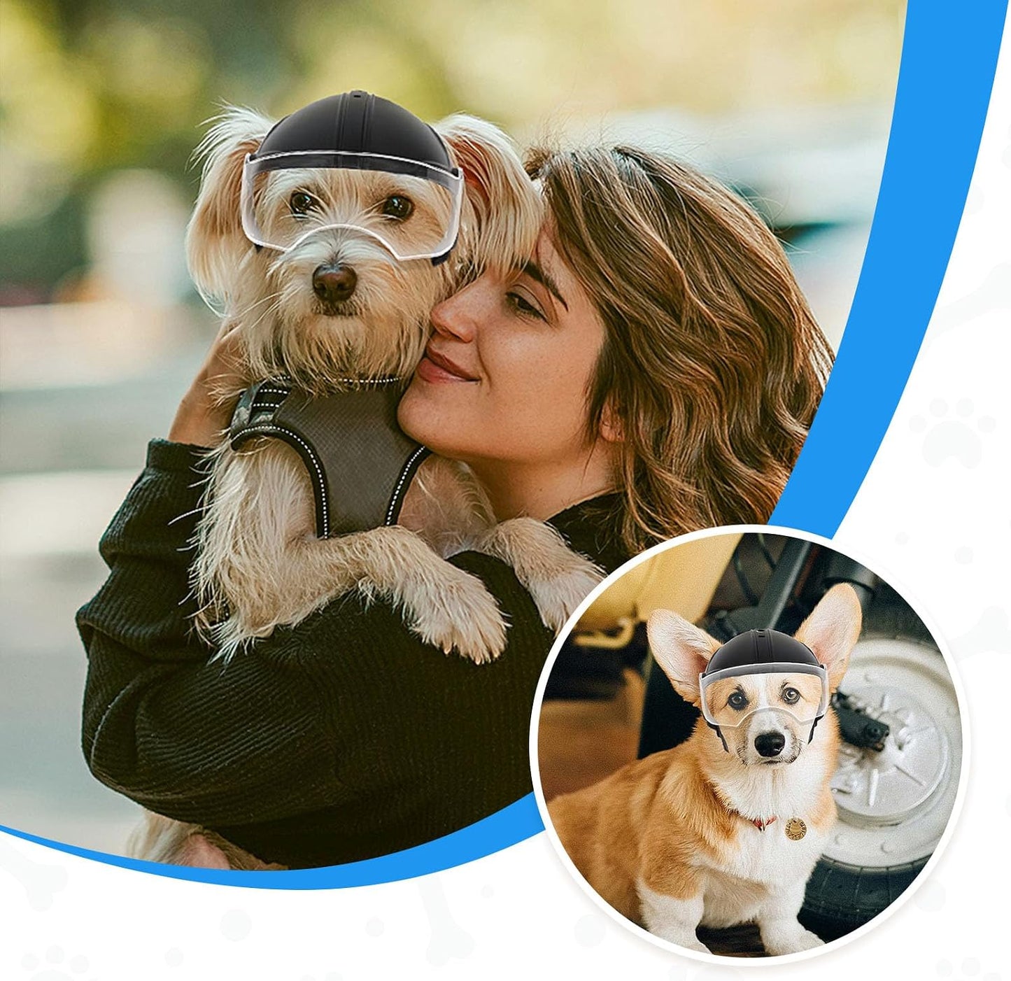 Namsan dog motorcycle helmet with visor packaging components