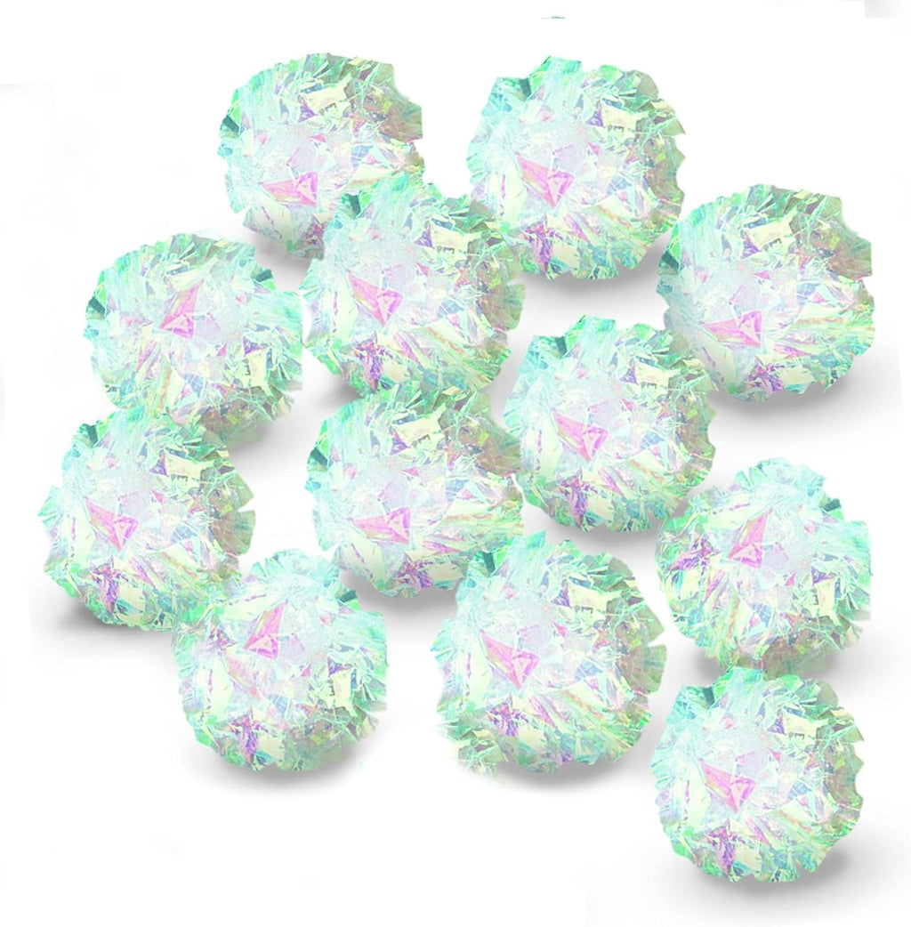 SunGrow metallic crinkle cat toy balls pack of twelve for exercise.