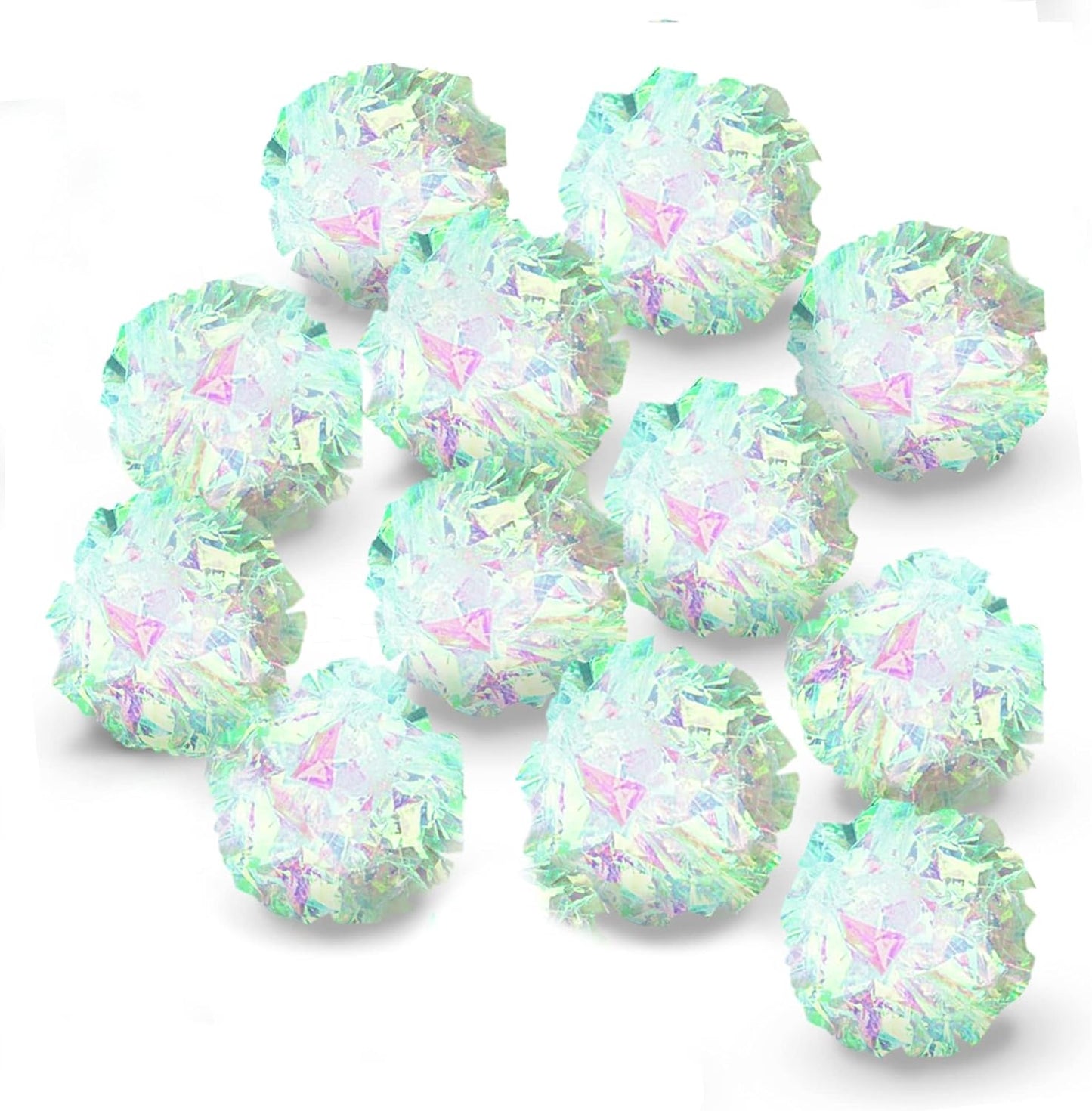 SunGrow metallic crinkle cat toy balls pack of twelve for exercise.