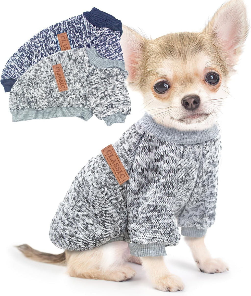 Generic small dog sweaters front view pack of two