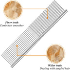 Pet grooming comb set for removing knots and mats