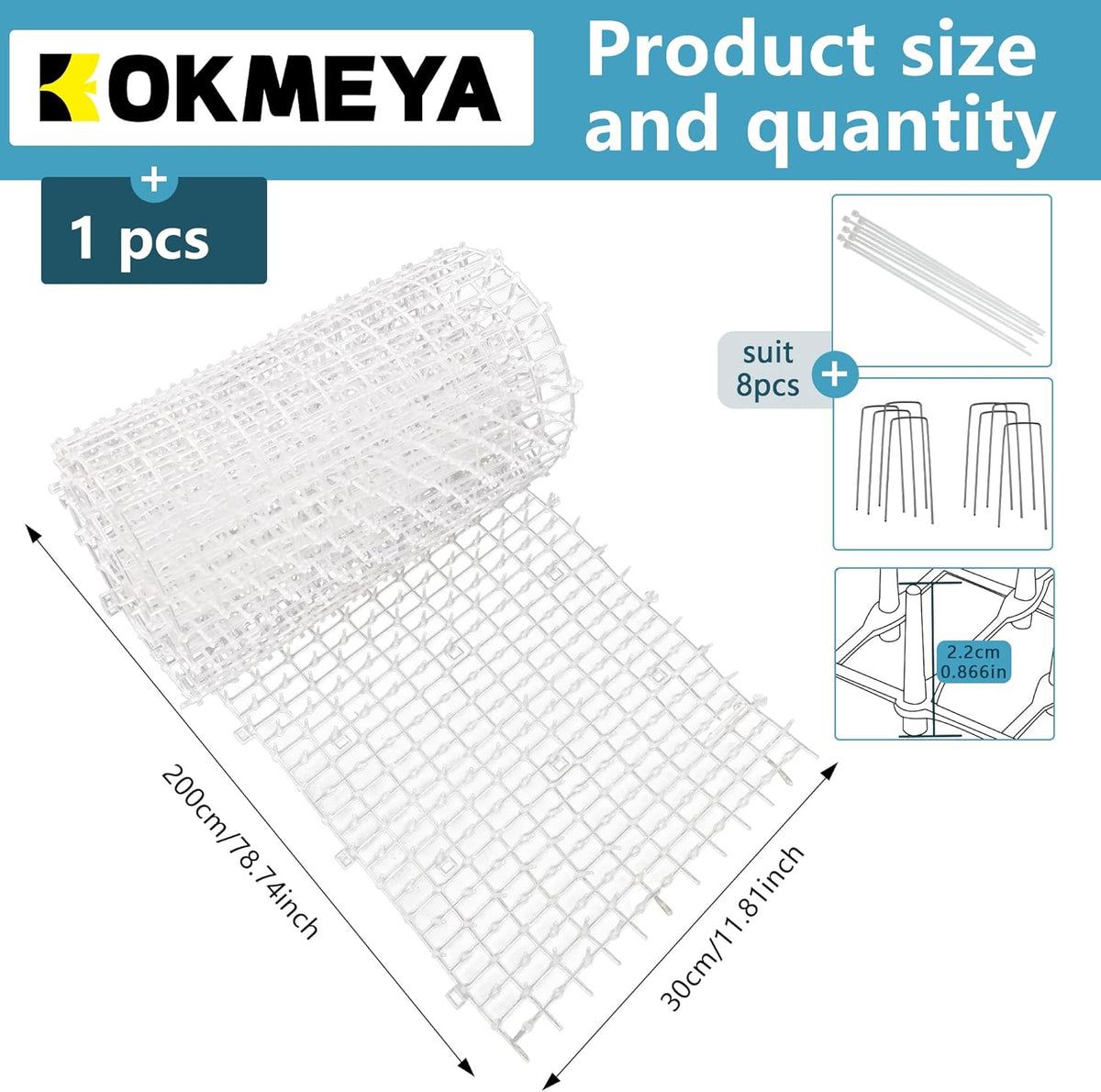Kokmeya garden spike mat with ground stakes