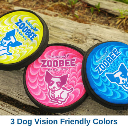ZooBee dog frisbee floating on water surface