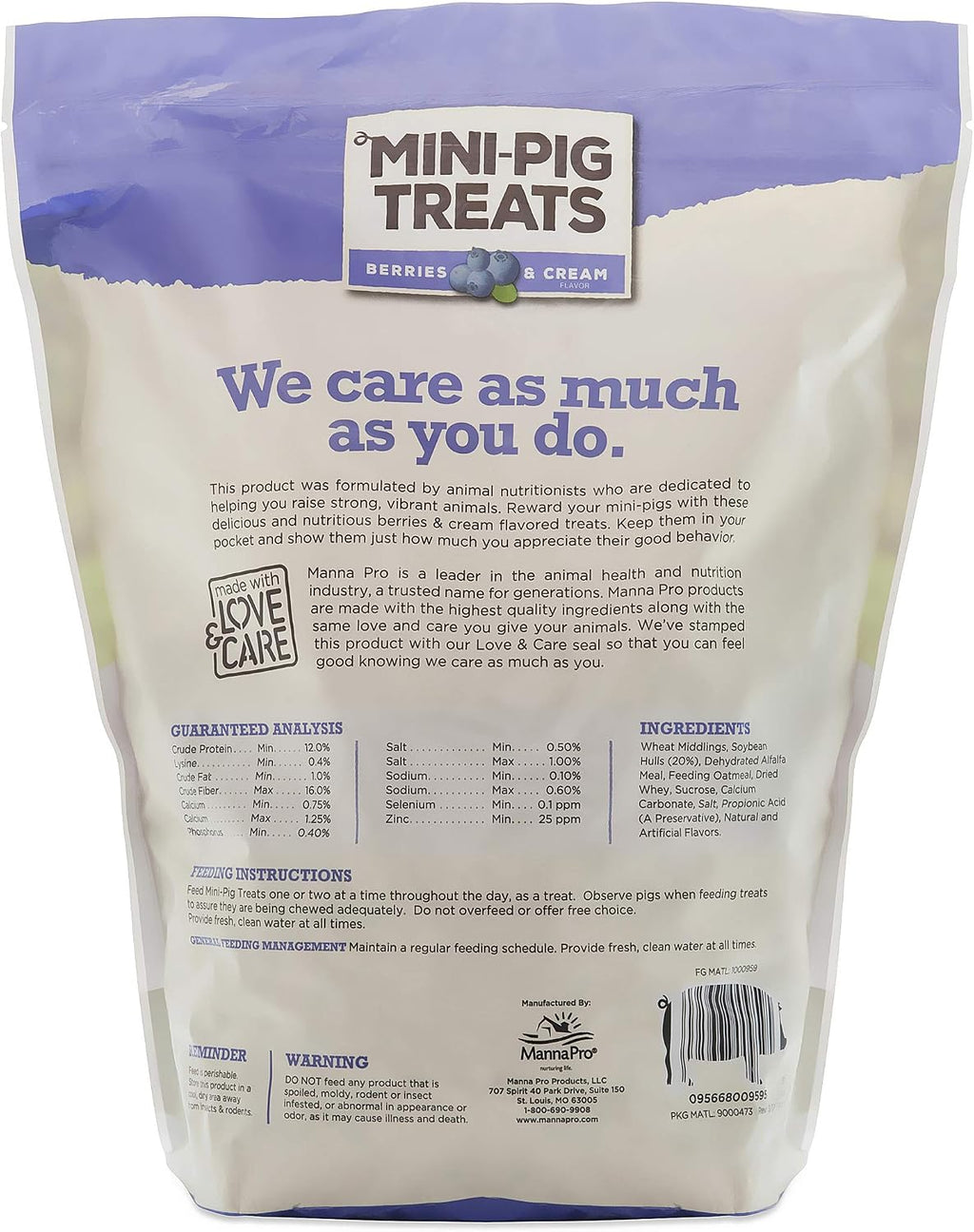 Manna Pro Mini Pig Treats 4 lb bag details
