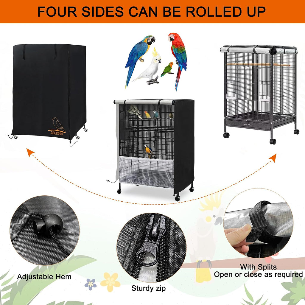 GeerDuo bird cage cover showing soft airy nylon mesh net
