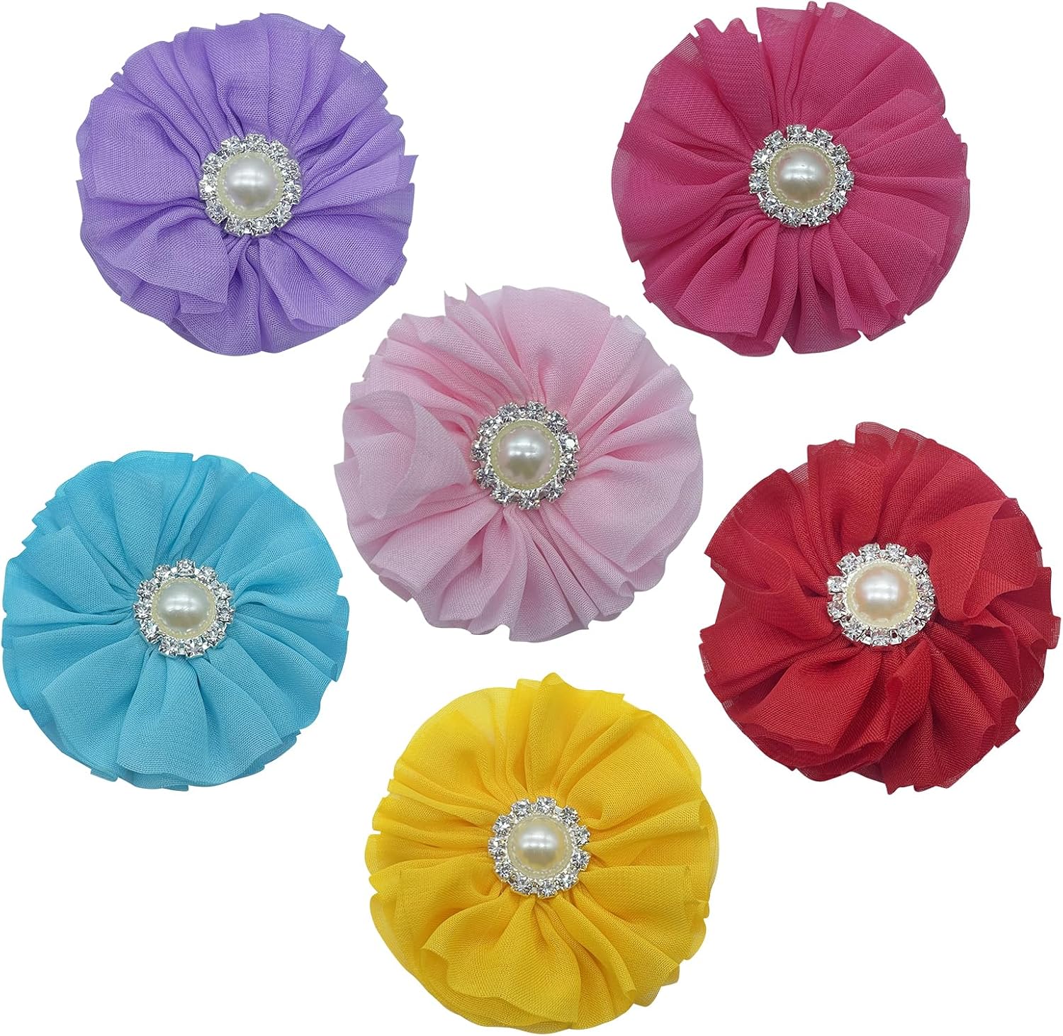 UBQUBQ pet fashion accessories pack of six colorful slide on collar flowers