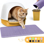 Cat Litter Mat - 23.2'' x 14.6'' Small Litter Trapping Mat, Easy to Clean Litter Box Mat, Waterproof, Urine-Proof, Non-Slip, Cat Toilet Training Systems Accessories, Grey - Image 14