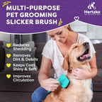 Hertzko dog and cat grooming brush showcasing the push button mechanism
