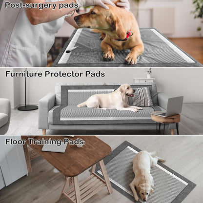 Mizok activated charcoal training pad protecting hardwood floors from wet pet paws.