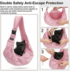 Side view of Riuja pet sling with zipper storage pocket
