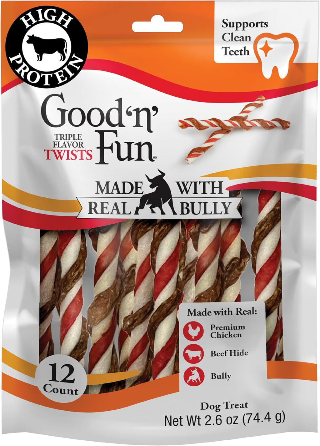 Good 'n' Fun Twists Long-Lasting Dog Treat, With Real Proteins, Beef Hide and Premium Chicken, Supports Dental Health, Mental Stimulation, 70 count - Image 14