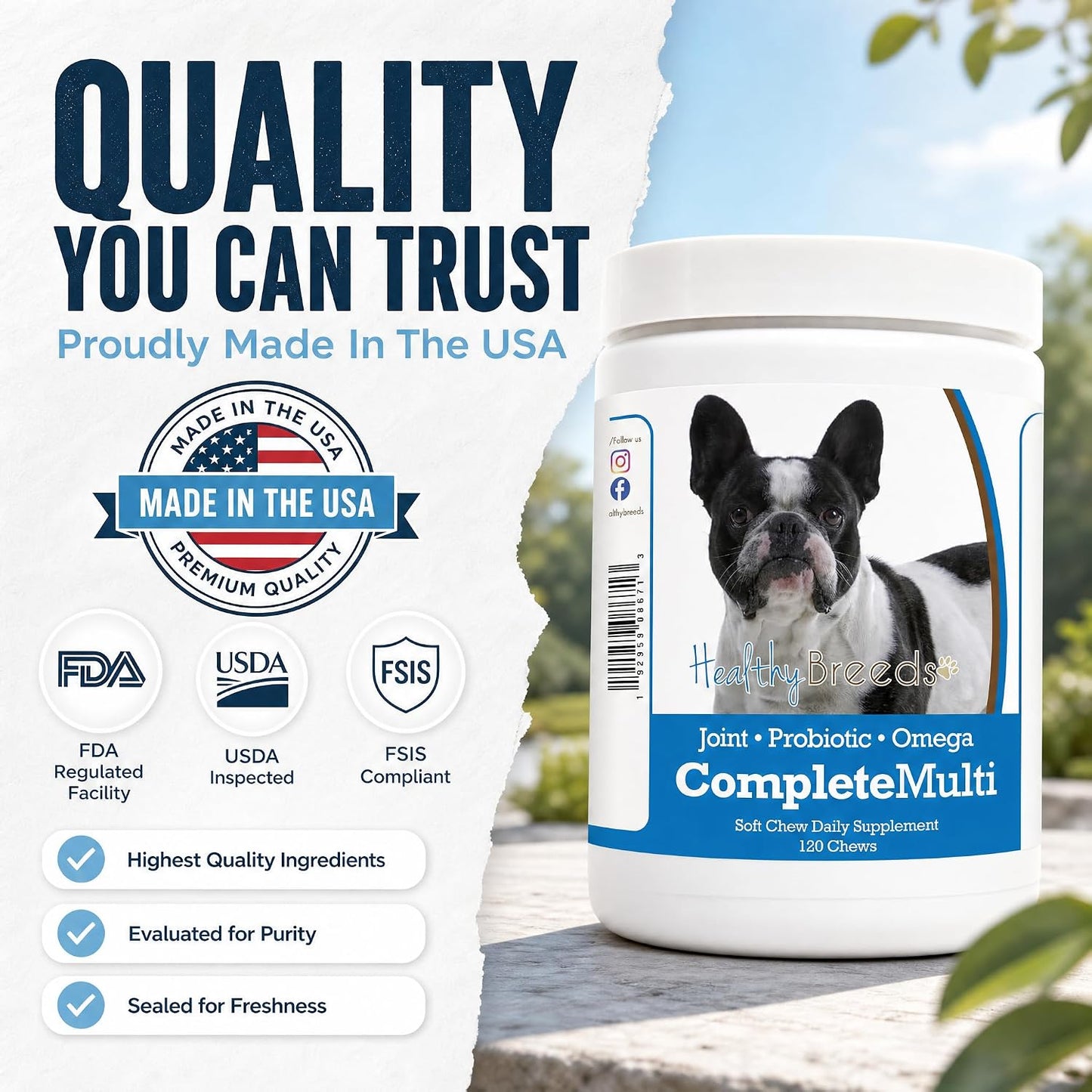 Healthy Breeds French Bulldog vitamins dosage chart