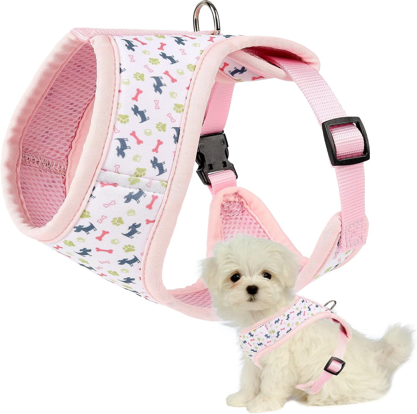 Mile High Life Dog Harness, Air Mesh Floral Vest Harness for 20 lbs Small Dogs & Cats, Easy Get on Adjustable Easy Closures Both Neck and Chest (Purple Flower, S Chest 16"-18") - Image 13