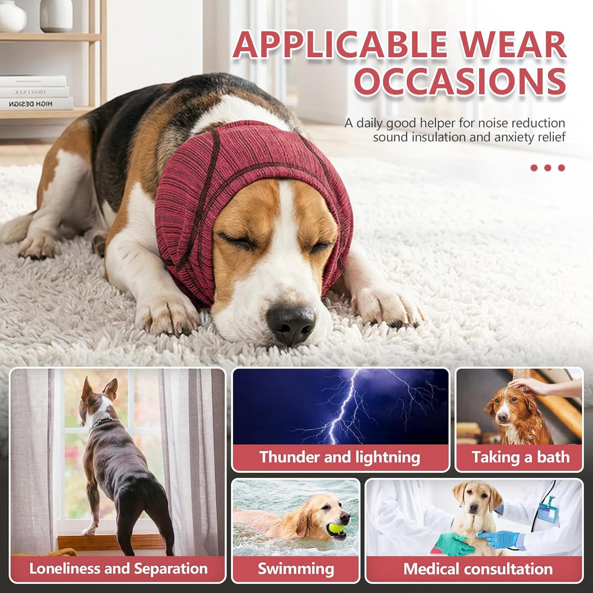 Side view of Nanaki dog snood showing padding detail