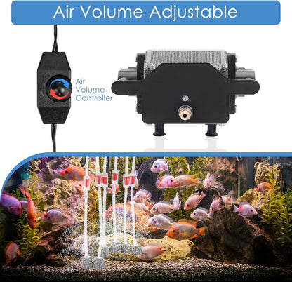 Top view of AquaMiracle hydroponics oxygen pump power settings