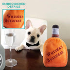 Detail shot of Haute Diggity Dog squeaky bourbon toy texture