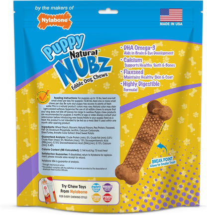 Nylabone Nubz Natural Dog Chew Treats for Puppies, Long Lasting Dog Bones Made in USA, Puppy Training Treats, Turkey & Sweet Potato Flavor, for Small Dogs Up to 25 lbs. (28 Count) - Image 10