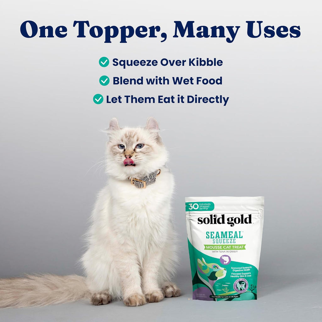 Creamy mousse texture of Solid Gold SeaMeal cat treat