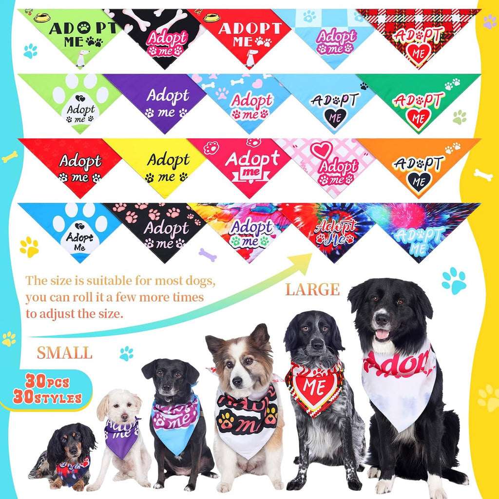 Adjustable polyester triangle dog bibs for adoption events