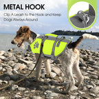 Queenmore pet floating jacket top view showcasing the heavy duty rescue handle.