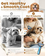 Judee large pet grooming rake removing loose undercoat hair
