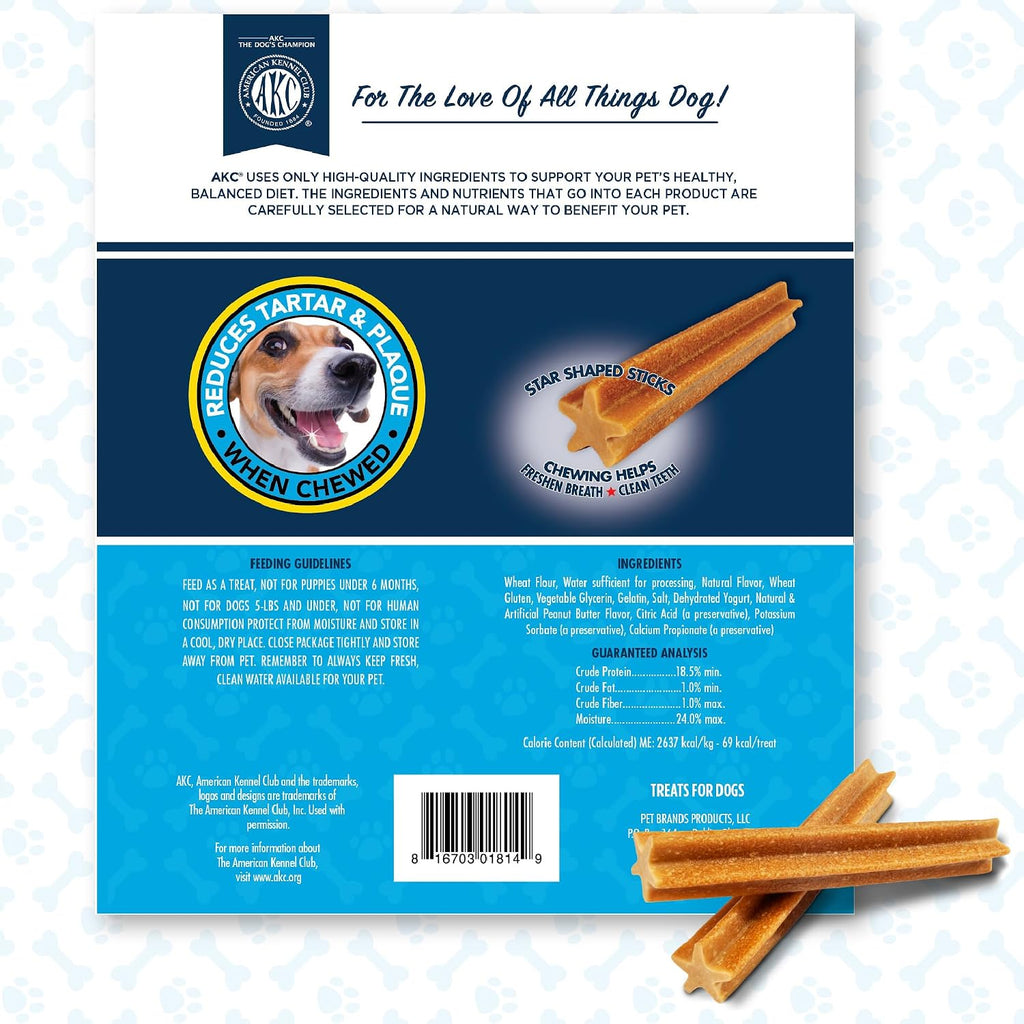 AKC canine health approved star design dental chews for breath freshening