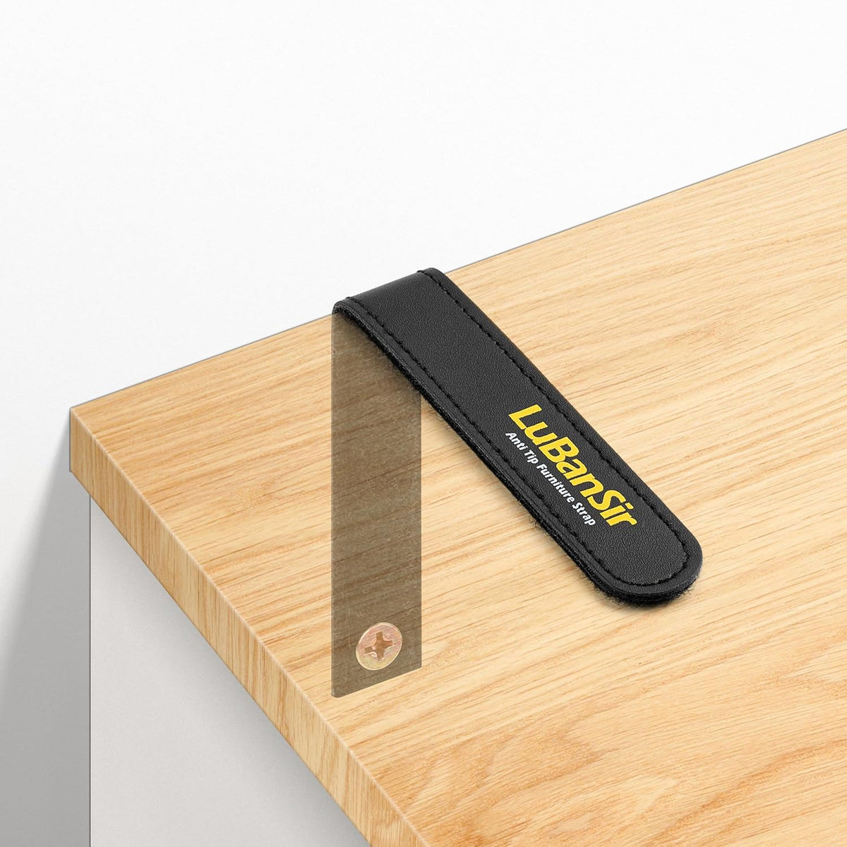 LuBanSir Furniture Anchors front view showing six pack of black safety straps with full installation hardware kit.