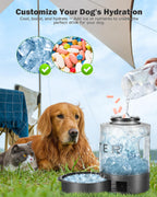 Leak proof test of the SwSun dog water container inside an outdoor travel backpack.