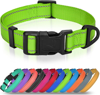 Joytale Dog Collars for Small Dogs, Feather-Light Double-Sided Reflective Nylon Collar for Night Safety, Adjustable Quick-Release for Growing Puppies, Hotpink, S (5/8" Width) - Image 12