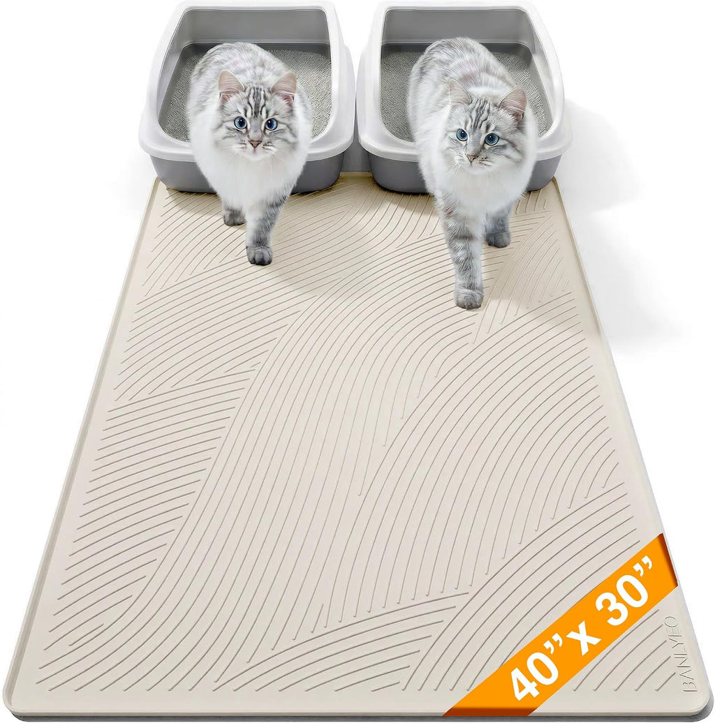 Cat Litter Box Mat - L Large Size 34 x 22 in, Water Proof, Kitty Litter Trapping Mat, Easy to Clean, Scatter Control, Odorless, Pet Supplies for Indoor Cats, Warm Beige - Image 10