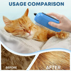 Pet hair removal tool removing loose undercoat fur