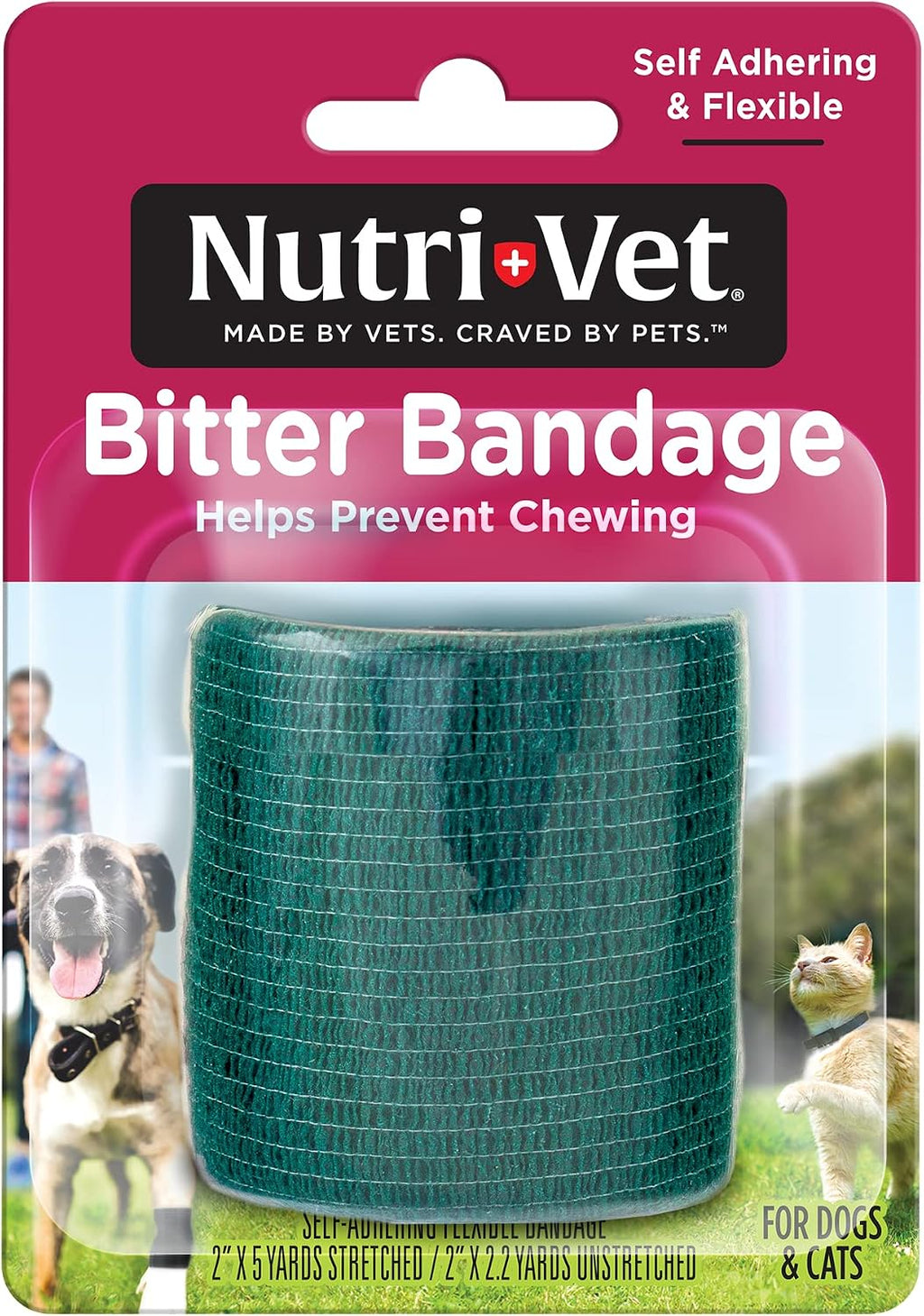 Application of 3 inch bitter bandage on dog limb