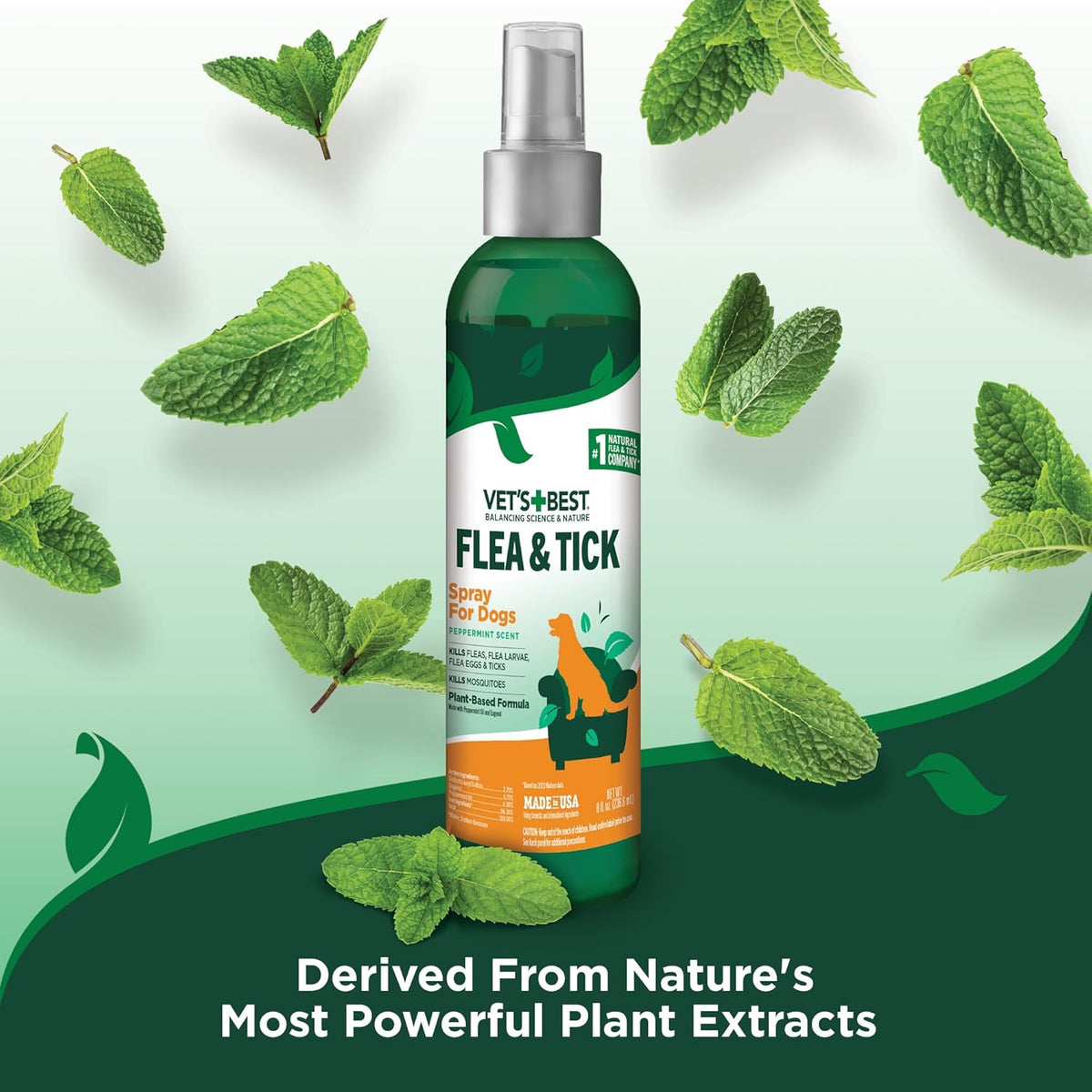 Side view of Vet's Best flea and tick dog spray