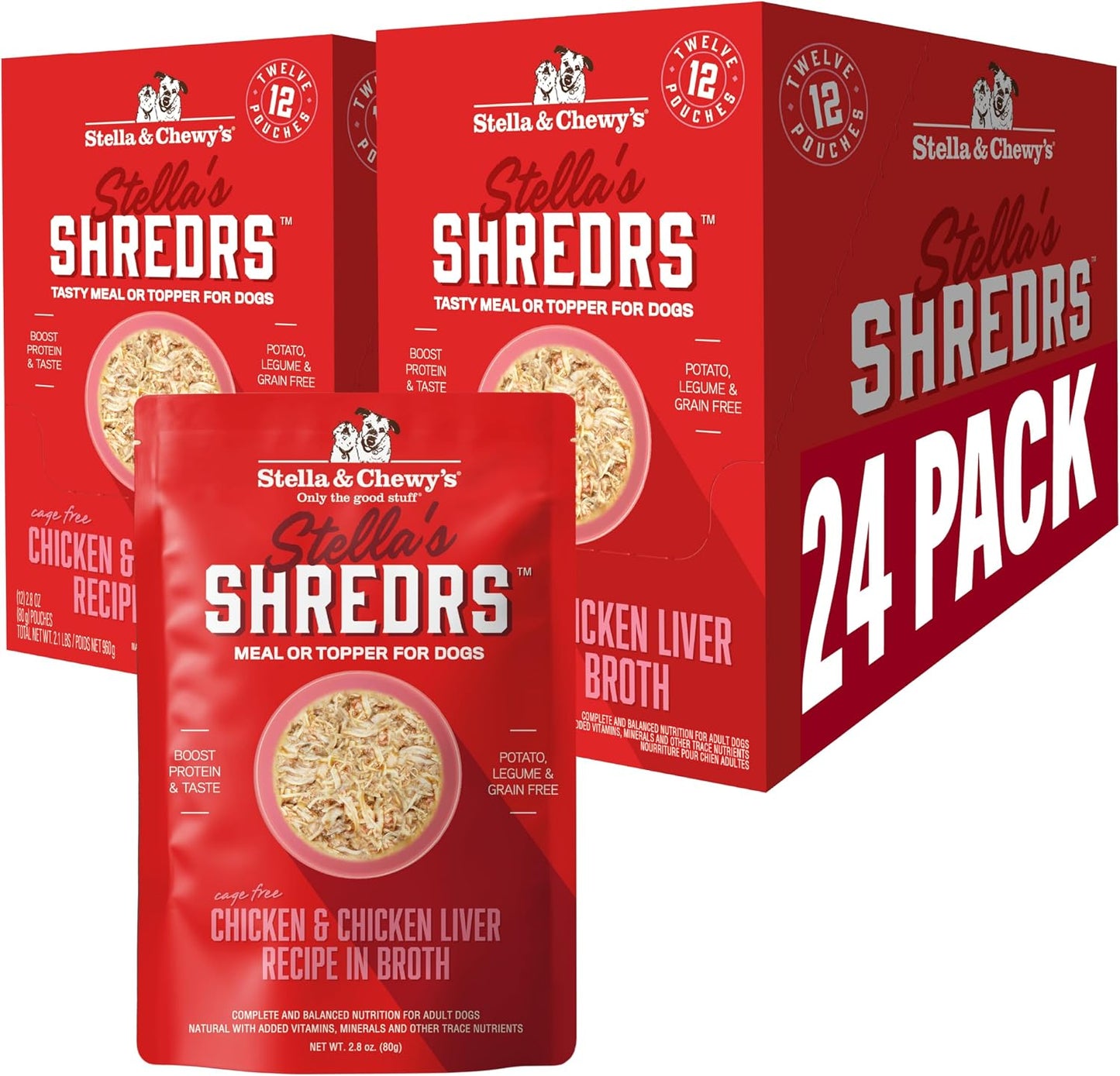 Stella & Chewy's Cage-Free Chicken Shredrs - Premium Dog Food Pouches - Perfect For Picky Eaters - 24 Pack, 2.8oz Each - Image 10