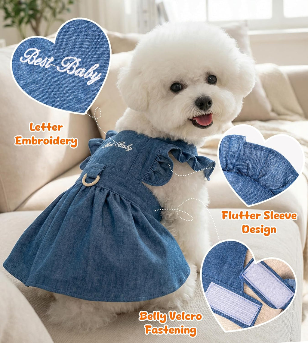 Underbelly view of the small dog clothing showcasing the adjustable belly velcro fastening mechanism.