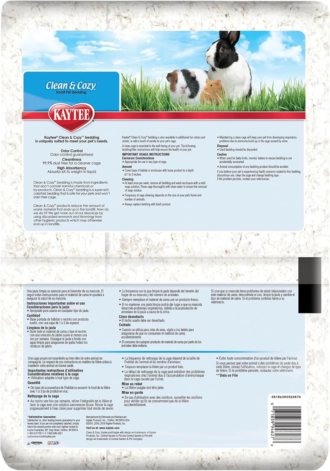 Kaytee Clean & Cozy White Paper Bedding, Made for Small Animals, 49.2 Liters - Image 9