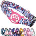 Airtag Dog Collar, Reflective Ultra-Durable Nylon Padded with QR Code Buckle & IP68 Waterproof Air Tag Holder Compatible for Apple AirTag, Comfortable for Small Medium Large Dogs(Pink,L) - Image 14