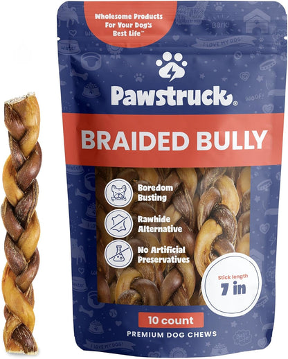 Pawstruck Natural 12" Braided Bully Sticks for Dogs - Tough, Long-Lasting, Rawhide-Free, Low-Odor, Single Ingredient Chew Treat for Aggressive Chewers - 5 Count - Packaging May Vary - Image 12