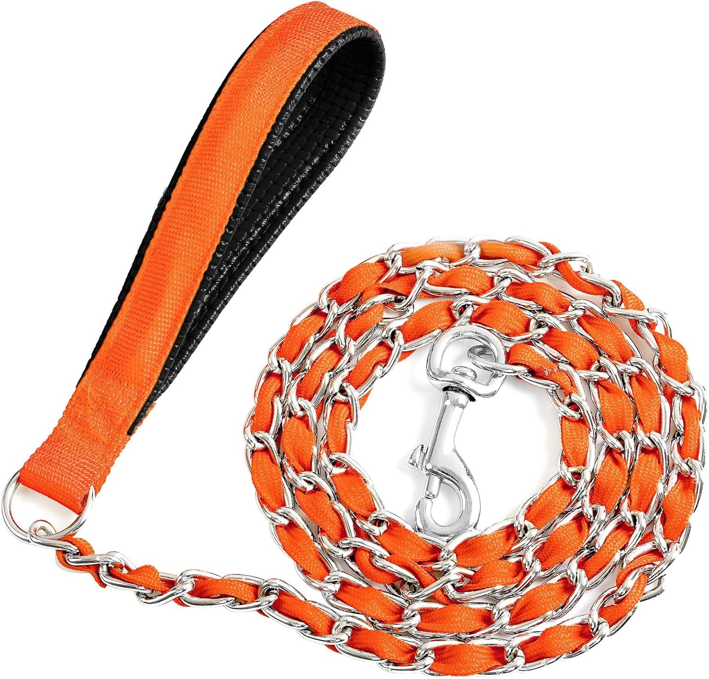 Metal Chain Dog Leash Chew Proof for Dogs, Black, 3.0mm, 4FT | Short control leash for strong pullers and leash chewers; anti chew metal chain, padded handle and swivel clasp - Image 11